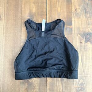 Victoria's Secret PINK Black Mesh High Neck Racerback Sports Bra